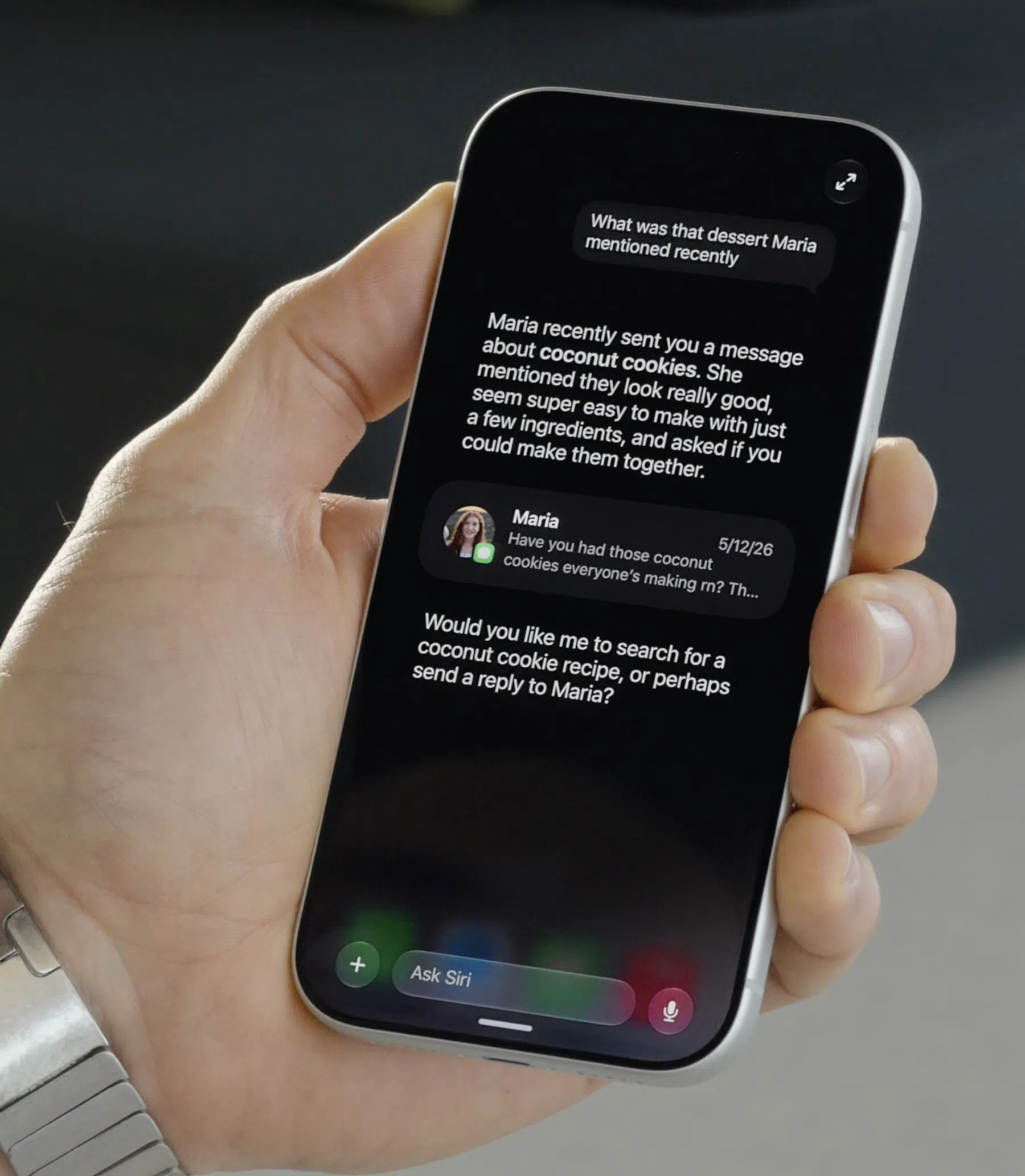 Siri begrijpt nu vragen, vervolgvragen en kan ruim zoeken.